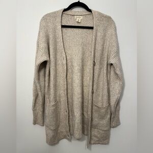 Jessica Simpson Women’s Open Front Long Sleeve Cream Cardigan Size M